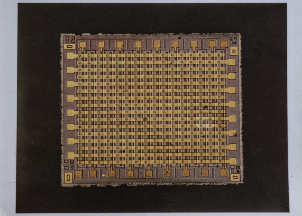 A polaroid of a chip I made in 1973